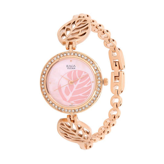Titan Raga Mother of Pearl Dial Analog Watch for Women 2539WM02