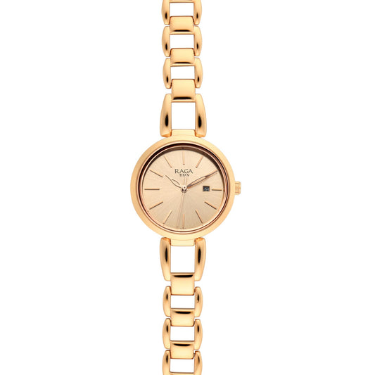 Titan Women Metal Rose Gold Dial Analog Watch -Nr2642Wm01, Band Color-Rose Gold