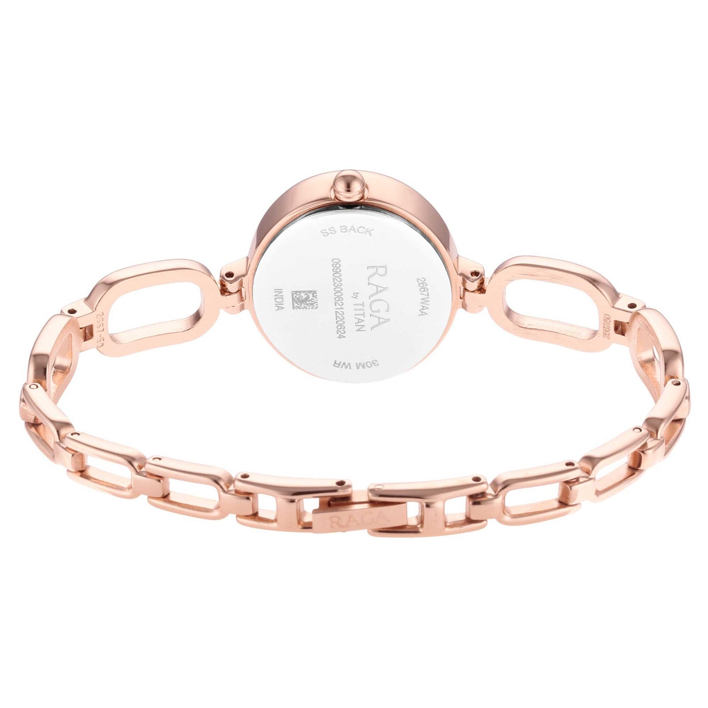 Titan Raga Viva Silver Dial Rose Gold Brass Strap Watch 2667WM01