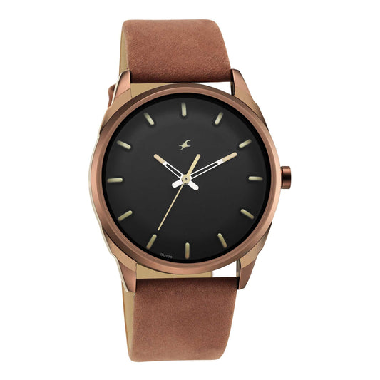 Fastrack After Dark Analog Black Dial Men's Watch-3273QL01, Black, strap
