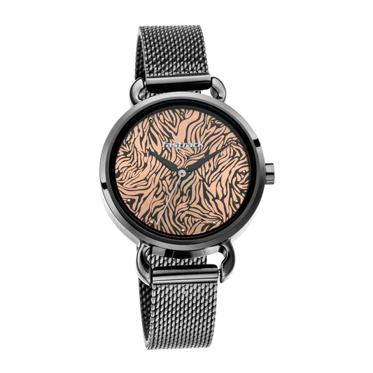 Fastrack Animal Print Watch with Rose Gold Dial