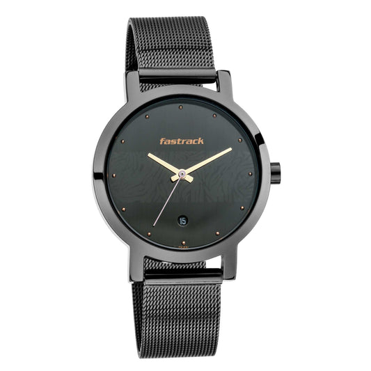 Fastrack Animal Print Watch with Black Dial