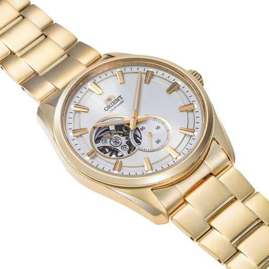 ORIENT: ساعة ميكانيكية عصرية، حزام من الفولاذ المقاوم للصدأ 316L - 40.8 ملم (RA-AR0007S)