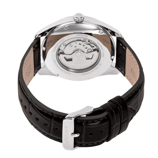 ساعة أورينت ميكانيكية عصرية للرجال بحزام جلدي RA-BA0006B00C