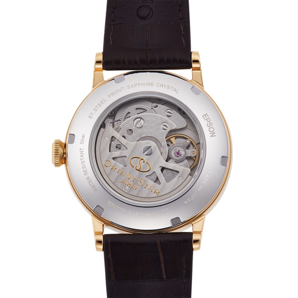 Orient Star Automatic White Dial Brown Leather Men's Watch RE-AU0001S00B