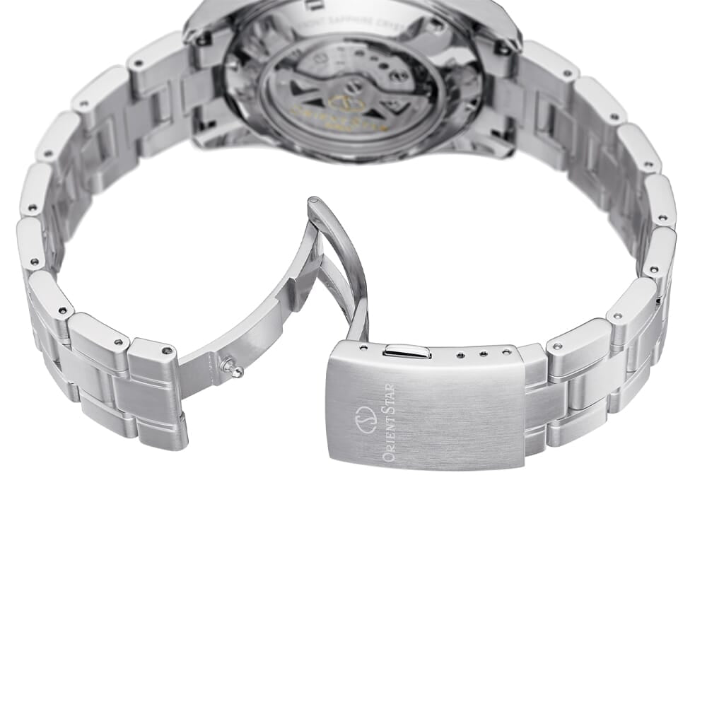 ORIENT STAR: Mechanical Contemporary Watch, Metal Strap - 38.5mm (RE-AU0006S)