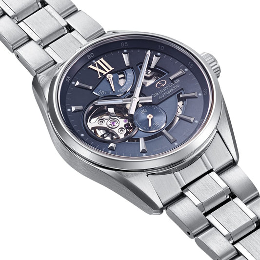 Orient Star RE-AV0132L00B Contemporary Modern Skeleton Limited Edition Automatic Blue Grey Dial Stainless Steel Men's Watch