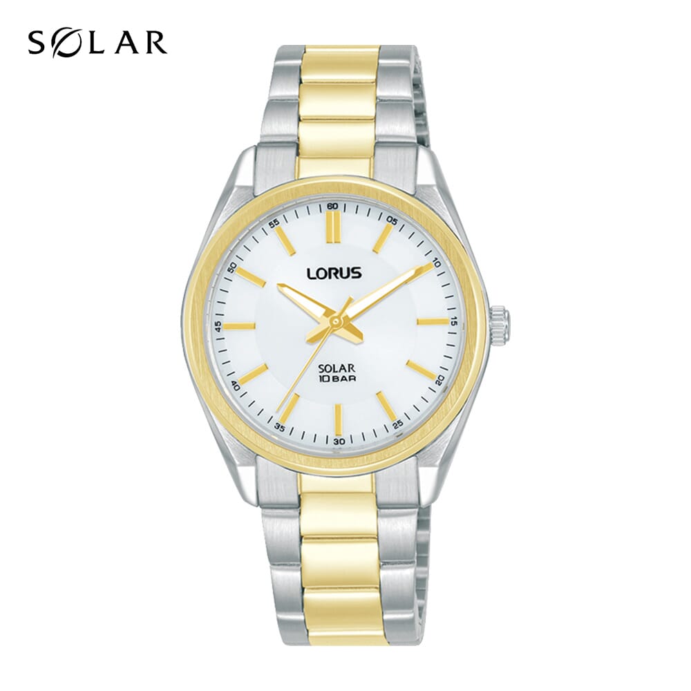 Lorus White sunray dial stainless steel watch for men RY514AX9