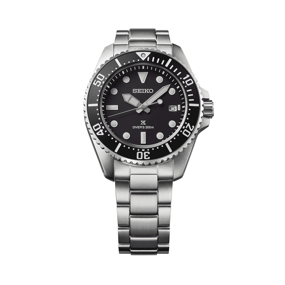 Seiko Prospex Solar Diver's in Black Watch For Men SNE597P