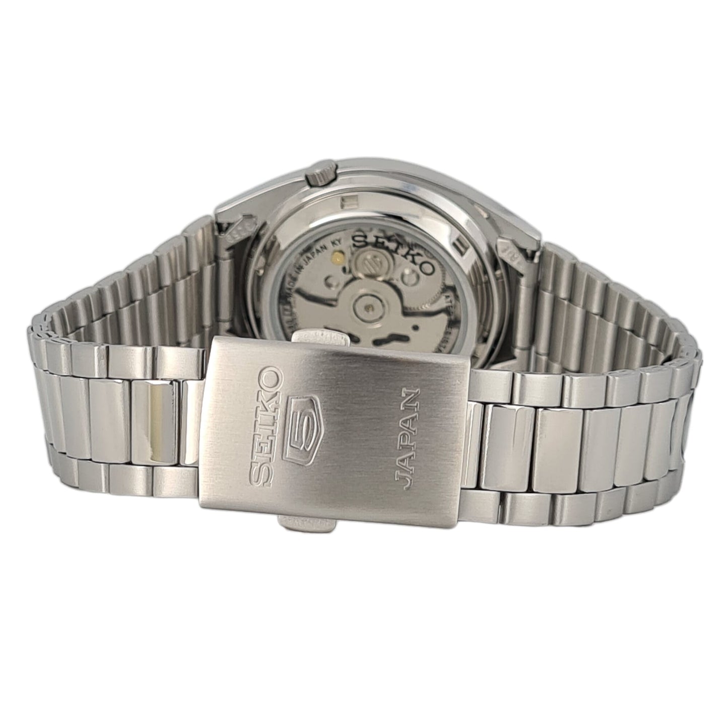 Seiko automatic 21 Jewels Calendar black dial Stainless steel watch SNK401J