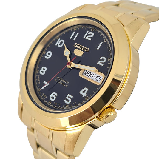 ساعة سيكو أوتوماتيكية للرجال، عرض تناظري وحزام من الفولاذ المقاوم للصدأ SNKK40J1