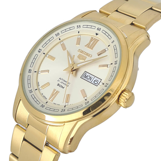 ساعة سيكو أوتوماتيكية للرجال، شاشة عرض أنالوج وسوار من الستانلس ستيل SNKP20J1