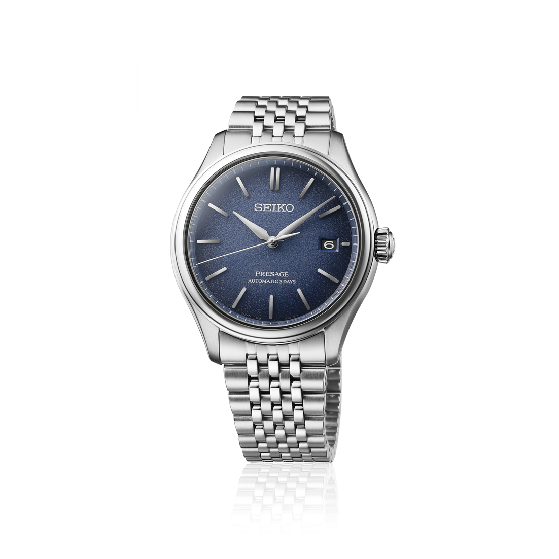 Seiko Presage Blue Dial Stainless Steel Watch for Men SPB525J