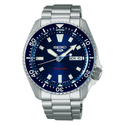Seiko 5 Sports Blue Dial Stainless Steel Watch For Men SRPL83K1