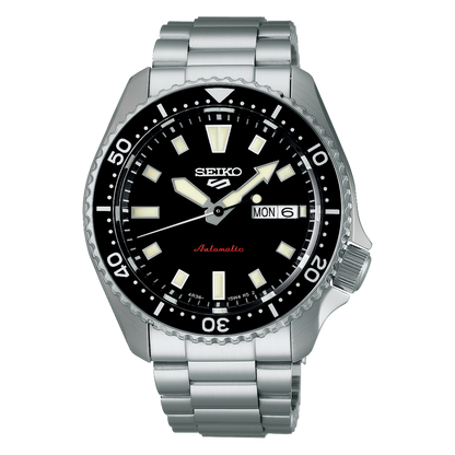 Seiko 5 Sports Black Dial Stainless Steel Watch For Men SRPL85K1