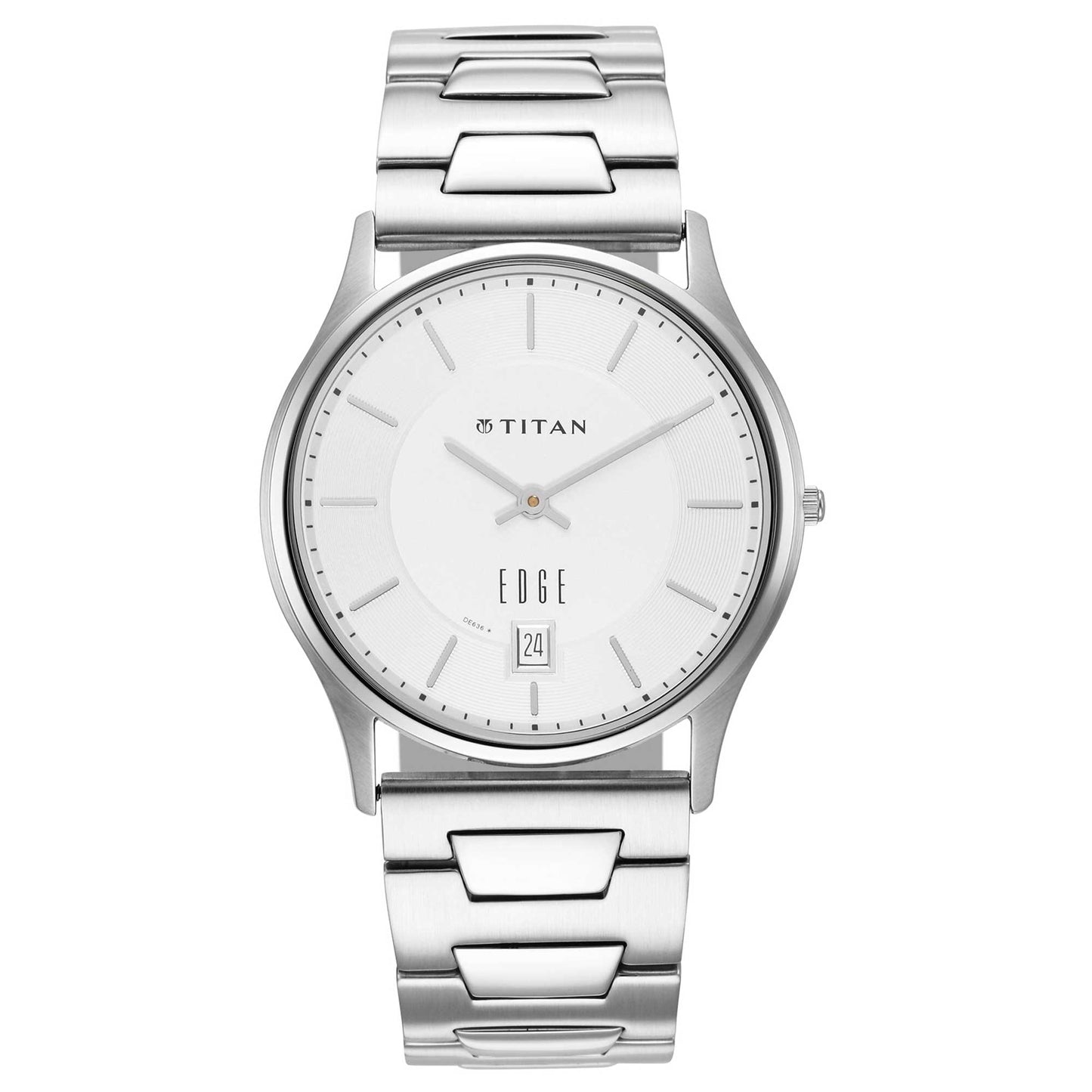 Titan Edge Metal Mens Watch, Silver White