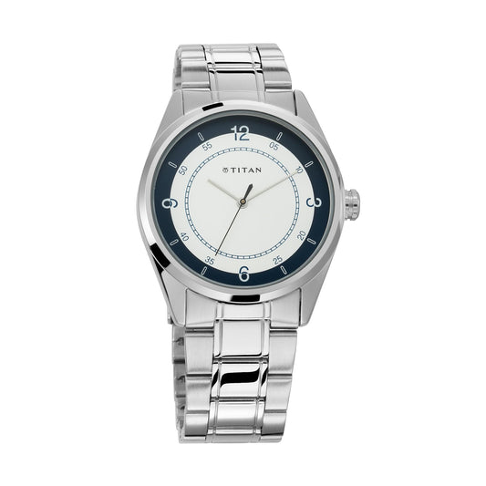 Workwear Watch with White Dial & Stainless Steel Strap 1729SM04