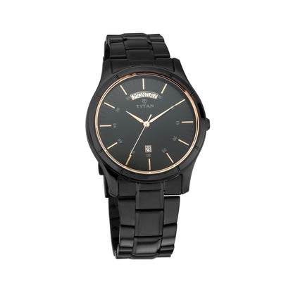 Black Dial Stainless Steel Strap Watch 1767NM01