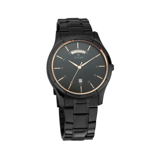 Black Dial Stainless Steel Strap Watch 1767NM01