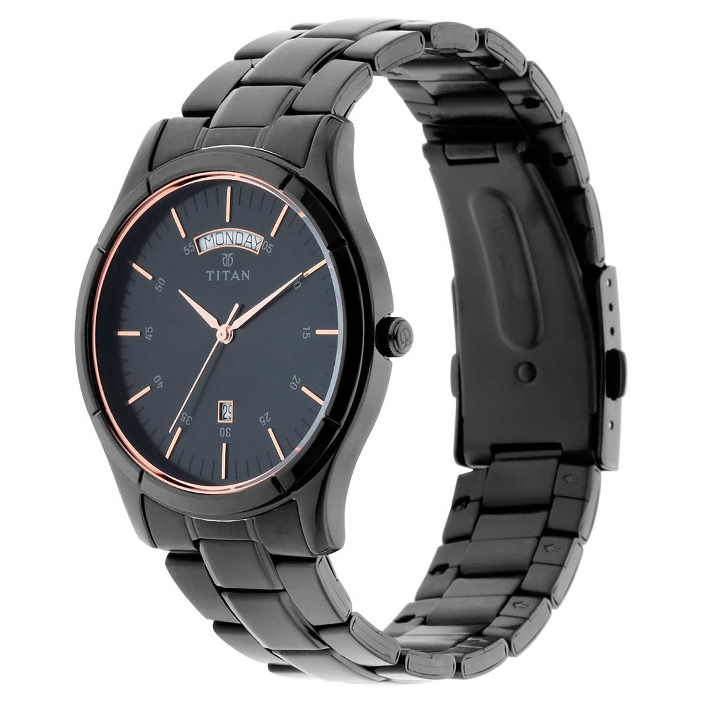 Black Dial Stainless Steel Strap Watch 1767NM01