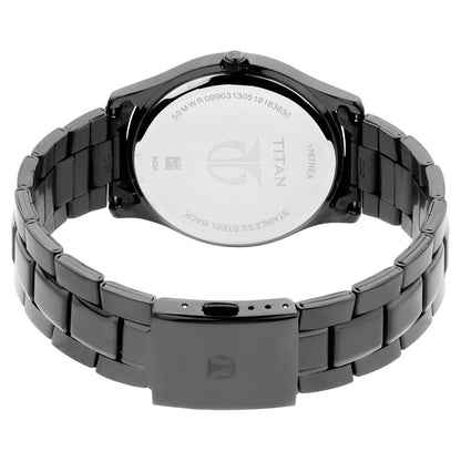 Black Dial Stainless Steel Strap Watch 1767NM01
