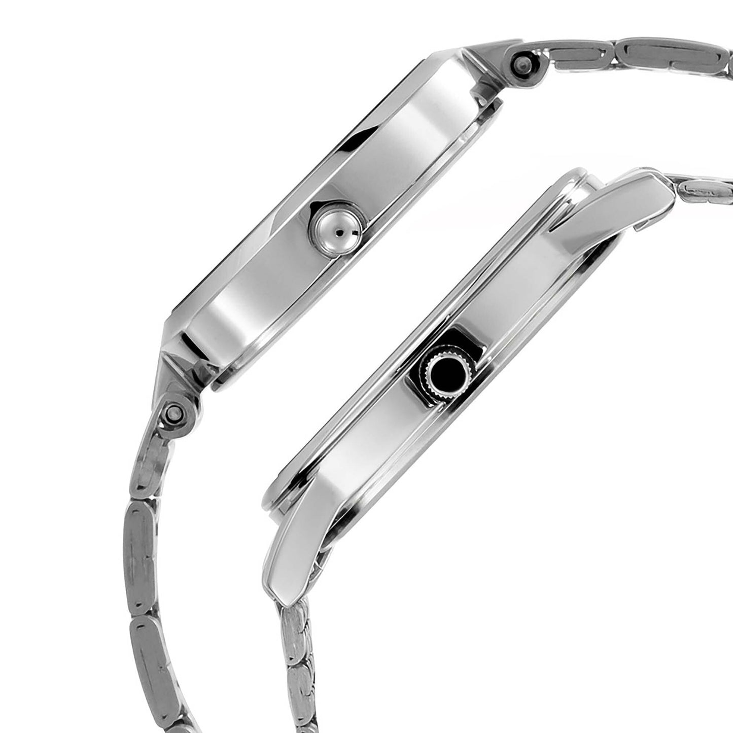 Bandhan Silver White Dial Stainless Steel Pair Watches