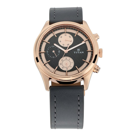 Workwear Watch with Grey Dial & Grey Leather Strap 1805WL01