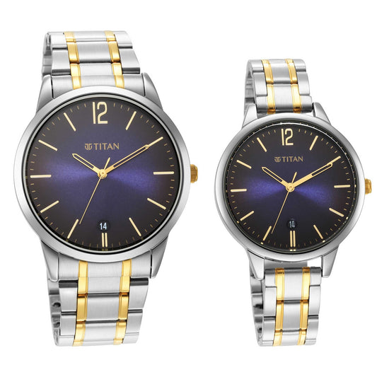 ساعة تيتان أنالوج للرجال بمينا أزرق-18062617BM01، أزرق، ساعة أنالوج