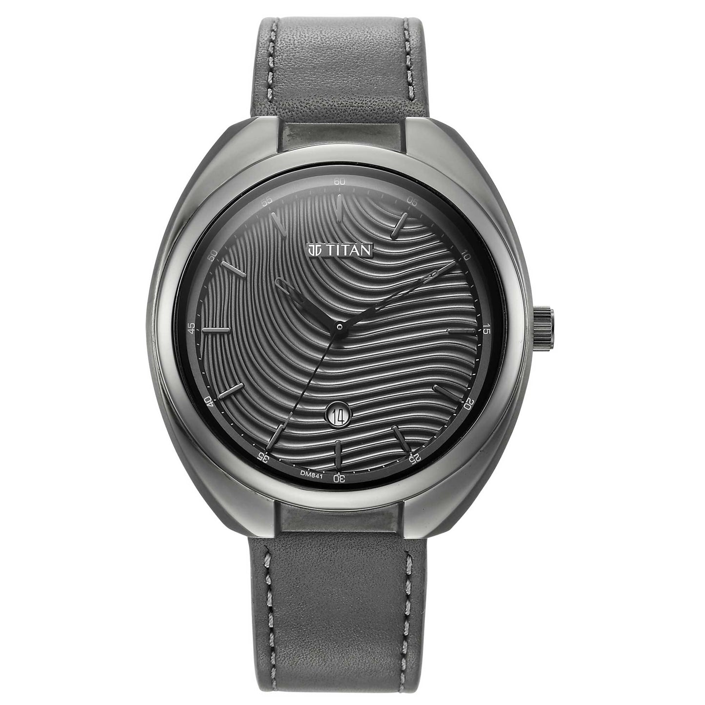 Bolt Anthracite Dial Dark Grey Leather Strap Watch 1887QL01
