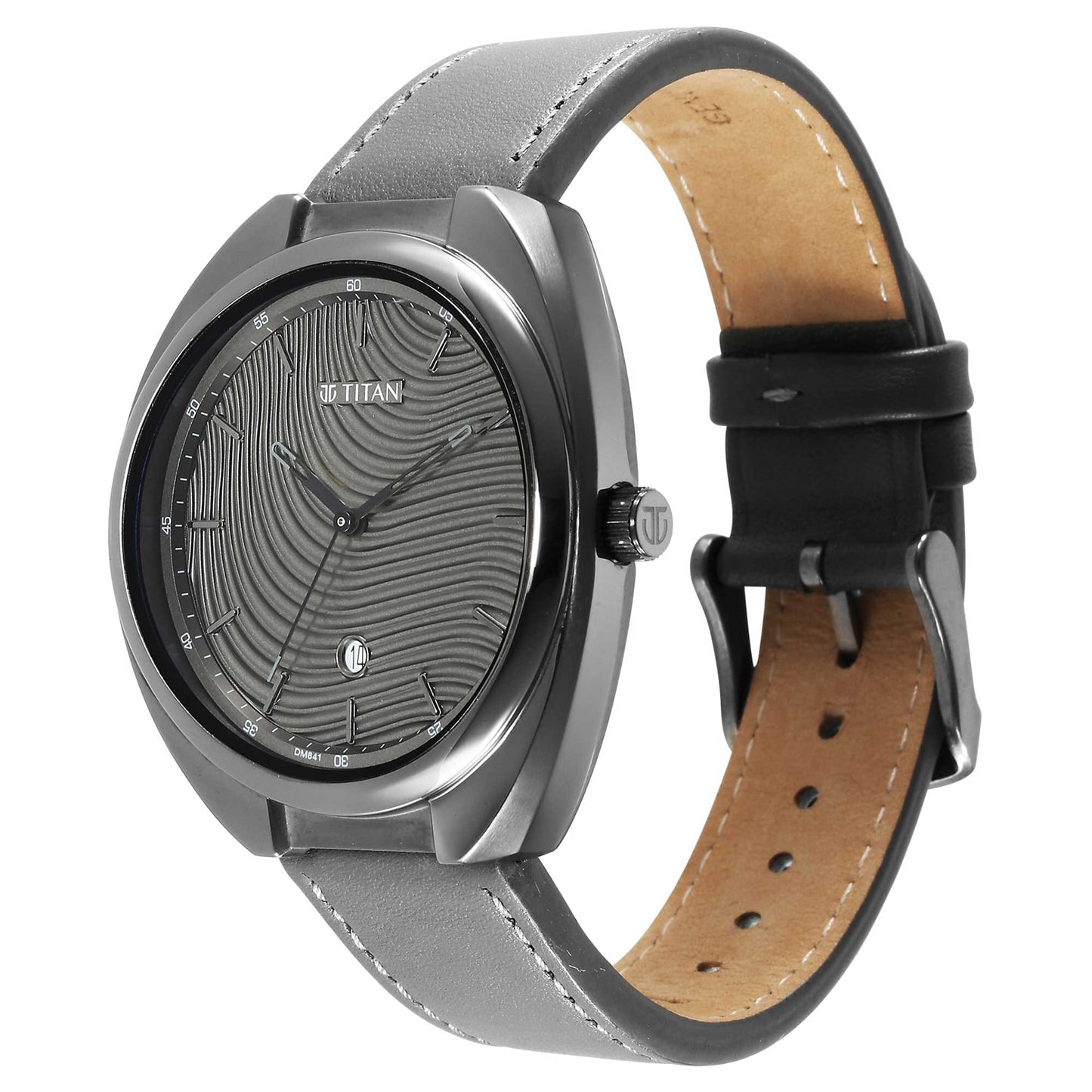 Bolt Anthracite Dial Dark Grey Leather Strap Watch 1887QL01
