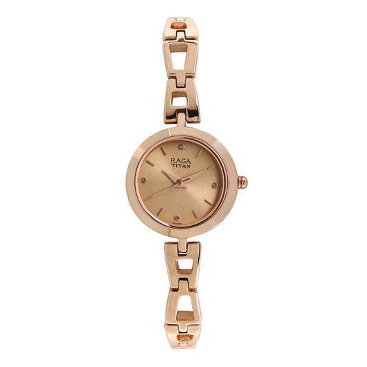 Titan Raga Beige Dial Analog Watch for Women 2540WM06