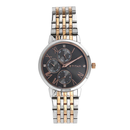 Black Dial Steel Strap Watch 2569KM03, Two Toned, bracelet