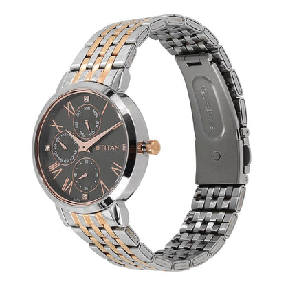 Black Dial Steel Strap Watch 2569KM03, Two Toned, bracelet