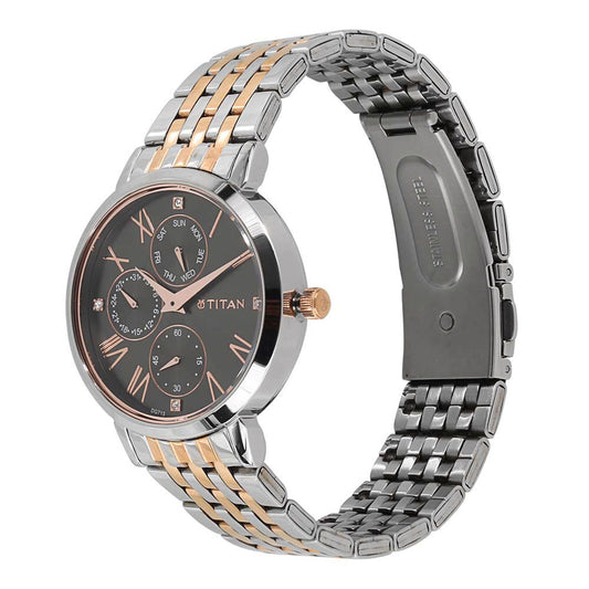 Black Dial Steel Strap Watch 2569KM03, Two Toned, bracelet