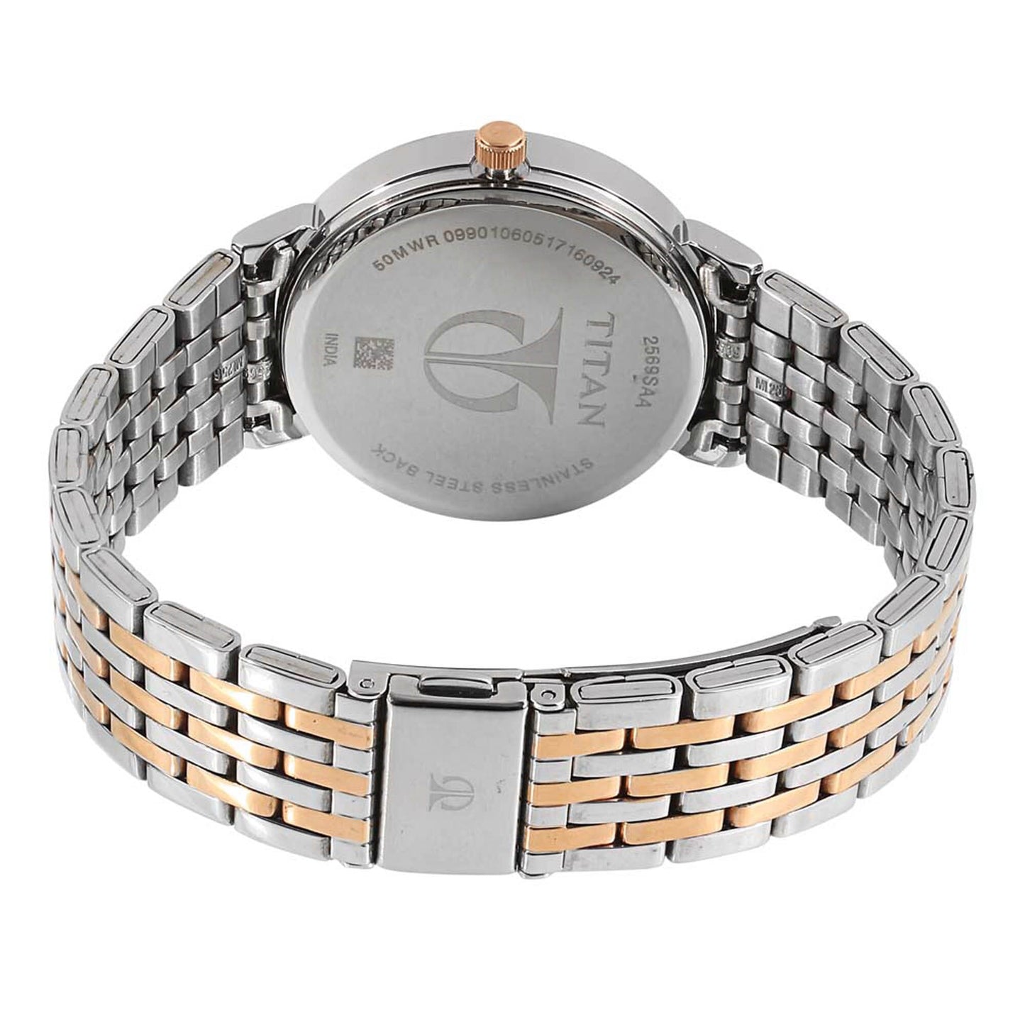 Black Dial Steel Strap Watch 2569KM03, Two Toned, bracelet