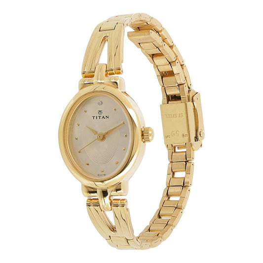 Champagne Dial Stainless Steel Strap Watch 2594YM01, Golden