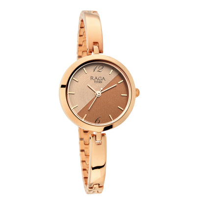 Raga Viva Rose Gold Dial Metal Strap Watch