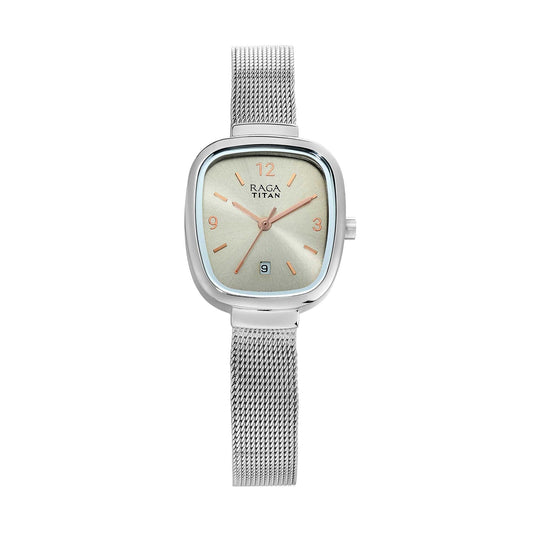 Titan Grey Dial Analog with Date Watch for Women 2610SM01