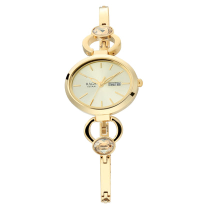 Titan Viva Analog Champagne Dial Women's Watch-2621YM01