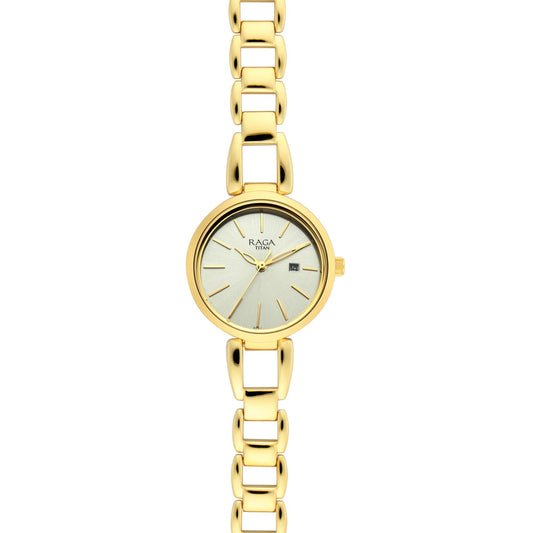 Raga Viva Golden Dial Metal Strap Watch 2642YM01