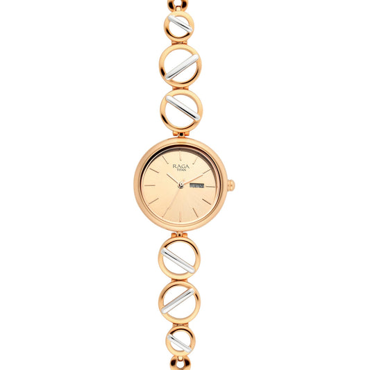 Titan Raga Viva Analog Rose Gold Dial Women's Watch-NP2644KM02/NP2644KM02, Rose Gold, Rose Gold, bracelet