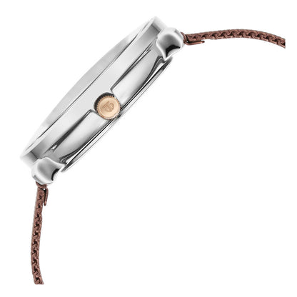 ساعة بسوار معدني ومينا بني من نوير 2651KM02