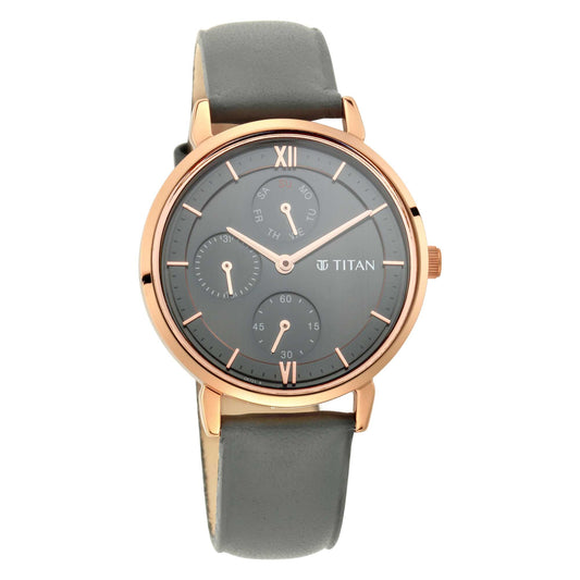 Workwear Watch with Grey Dial Leather Strap 2652WL02