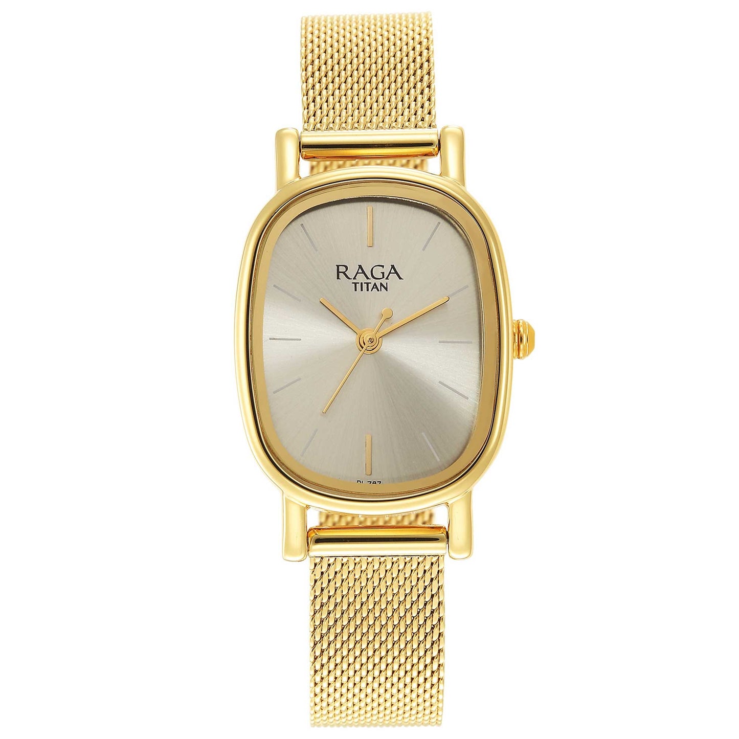 Titan Womens Raga Viva V Phase II Light Champagne Dial Stainless Steel Analog Watch - 2665YM01, Yellow Plating