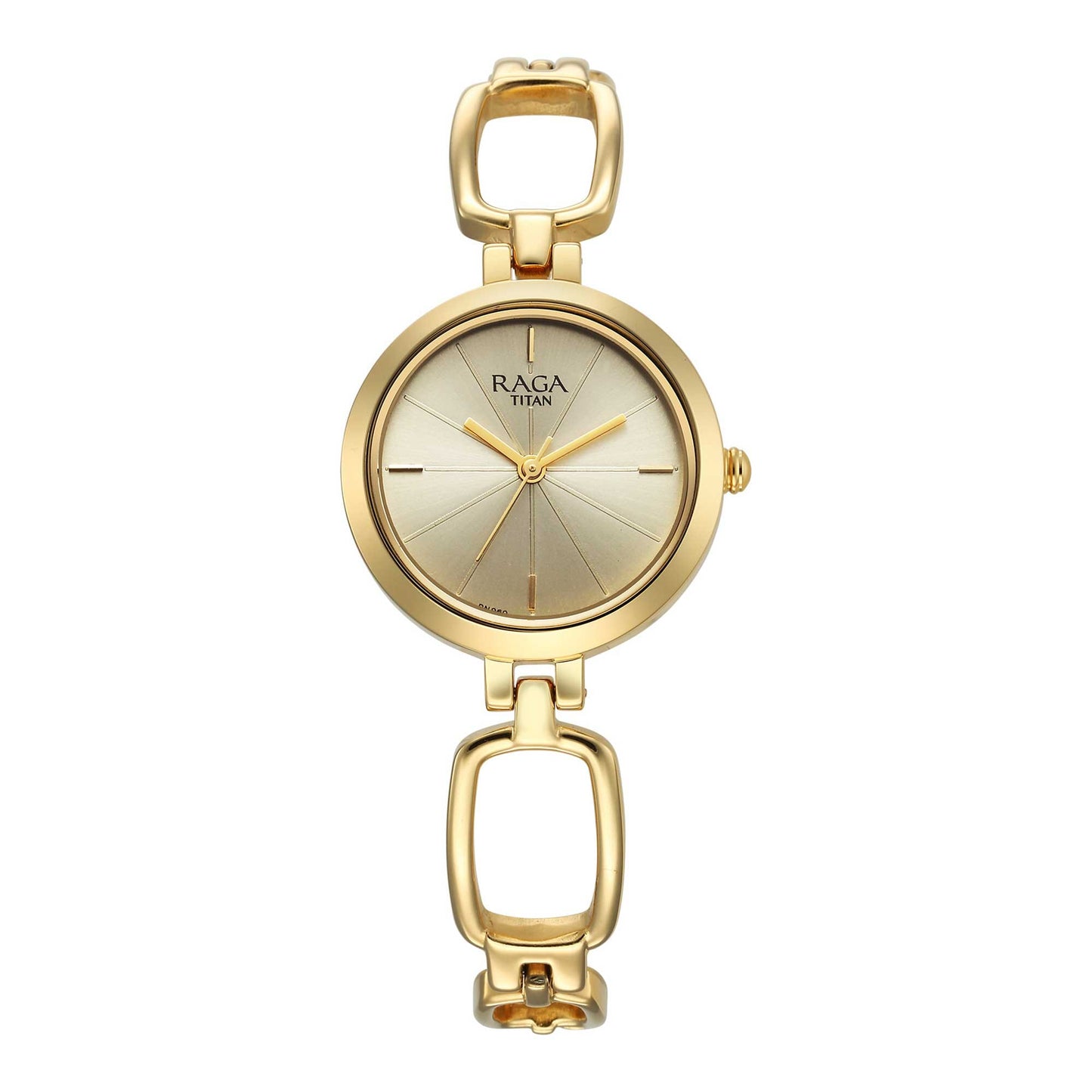 Titan Analog White Dial Women's Casual Watch, Yellow Plating