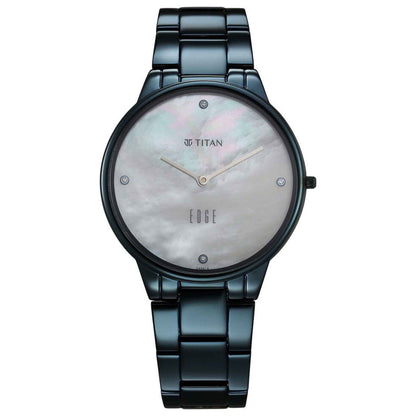 Titan Edge Metal Ladies Allure Quartz Analog Rich Mother Of Pearl Dial Stainless Steel Strap Watch For Women 2734QM01