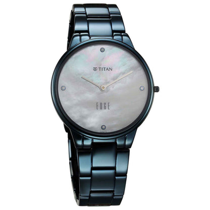 Titan Edge Metal Ladies Allure Quartz Analog Rich Mother Of Pearl Dial Stainless Steel Strap Watch For Women 2734QM01
