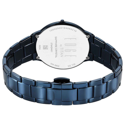 Titan Edge Metal Ladies Allure Quartz Analog Rich Mother Of Pearl Dial Stainless Steel Strap Watch For Women 2734QM01