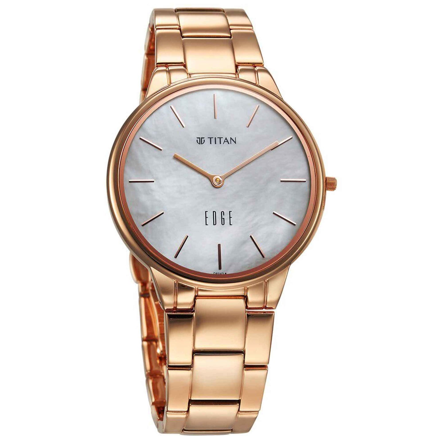 Titan Edge Metal Ladies Allure Quartz Analog Rich Mother Of Pearl Dial Stainless Steel Strap Watch For Women 2734WM01