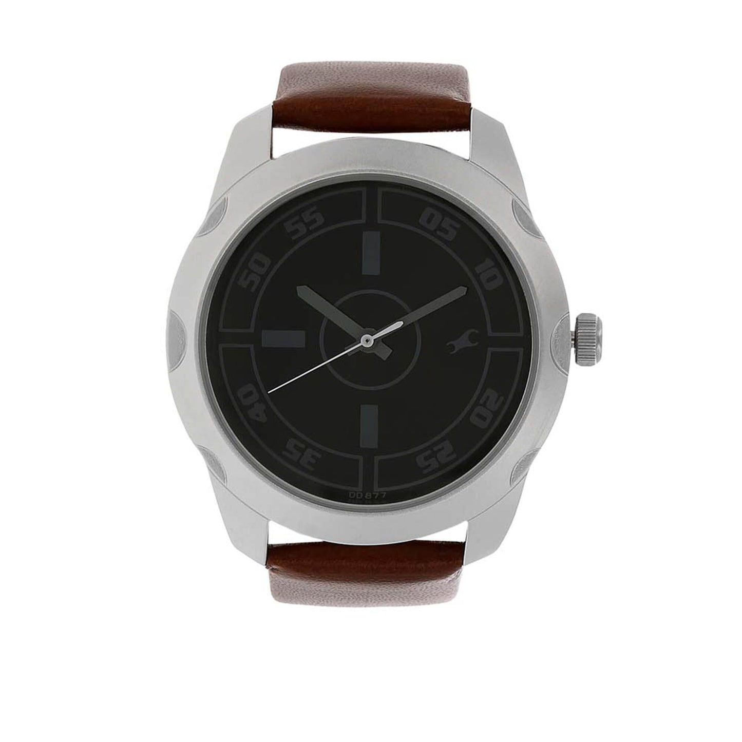Black Dial Brown Leather Strap Watch